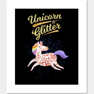 Glitter Unicorn Posters and Art